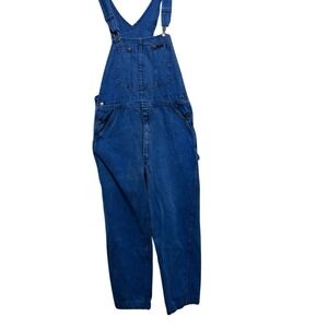 Cotler Vintage Overalls Women XL Blue Denim Jean Bibs Acid Wash Carpenter Ribbed